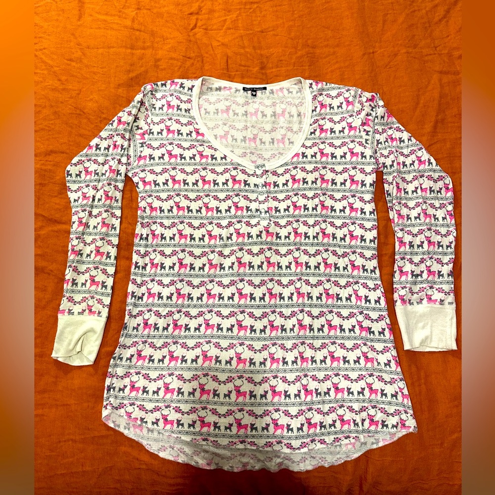 Wildfox Intimates waffle long pajama shirt/dress small
